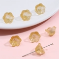 Perla a forma di mughetto in vetro giallo ambra per gioielli fai-da-te e artigianato - 10 pezzi/Confezione / Oro Trasparente Glitter