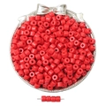 6x5mm bright red cylindrical acrylic spacer beads for DIY jewelry making and bracelets - Approx. 6x5mm 2mm Hole 50 Pieces/Pack / Red