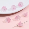 Perline traslucide rosa chiaro a forma di mughetto per creazione di gioielli fai-da-te - 10 pezzi/Confezione / Sfumatura Viola-Rosa
