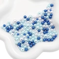 Mezcla de perlas de imitación ABS blancas y azules en varios tamaños para DIY - Mezcla Azul Mar Profundo