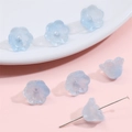 Perline in vetro a forma di fiore azzurro per gioielli fai da te con foro - 10 pezzi/Confezione / Celeste