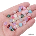 Mix of 6x8mm frosted glass lily petal beads for handmade jewelry DIY projects - Wax Apple Shape (BBD229)