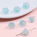 Perline in vetro mughetto azzurro traslucido per la creazione di gioielli fai-da-te - 10 pezzi/Confezione / Blu Lago