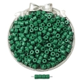 Deep green cylindrical acrylic beads for DIY bracelets in a silver tray - Approx. 6x5mm 2mm Hole 50 Pieces/Pack / Dark Green