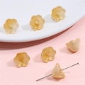 Perline in vetro mughetto ambra sfumato con glitter per creazione di gioielli fai da te - 10 pezzi/Confezione / Giallo chiaro