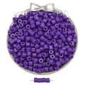 Deep purple cylindrical acrylic beads on a silver display tray for DIY jewelry making - Deep purple