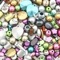 Colorful Baroque acrylic DIY bead set with heart and star shapes for necklace making - Random Mixed 30g/Pack / Dull Color Series