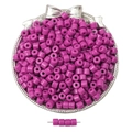 Deep purple acrylic cylinder beads for DIY jewelry making displayed on a silver tray - Rose Red