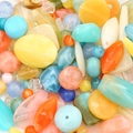 Colorful baroque acrylic DIY bead assortment for handmade jewelry and necklace crafting - Random Mixed 30g/Pack / Jelly Colors