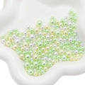 Mezcla de perlas de imitación redondas en blanco, crema y verde claro para manualidades DIY - Mezcla de Limón Verde