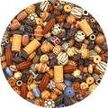 Baroque acrylic DIY beads in orange and brown for handmade jewelry making - Random Mixed 30g/Pack / Antique Mixed Color Series