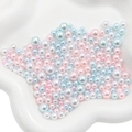Perlas de imitación ABS mezcladas en rosa, azul y blanco para decoración artesanal DIY - Mezcla de Amor de Cristal