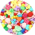 Colorful macaron acrylic beads set for DIY jewelry with hearts and flower shapes - Random Mixed 30g/Pack / Spring Color Series