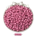 DIY rose pink acrylic cylinder beads with smooth glaze finish for bracelet making - Deep Pink