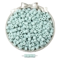 Mint blue acrylic cylinder loose beads for DIY handmade jewelry and hair accessories - Light Blue