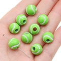 Groene acryl baseball kralen voor DIY sieraden maken en mobiele telefoon kettingen - Honkbal Stijl (Ongeveer 12 mm) / Set van 30 / Groen