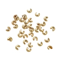Polished 14k gold plated Crimp Covers for jewelry making and DIY bracelet craft projects - 4mm / 14K Gold Plated