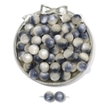 Deep greyish blue and cream white gradient cat eye resin beads for DIY jewelry making - Blue Gray