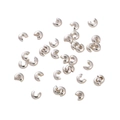 DIY jewelry 14k gold-filled crescent C-shaped crimp bead covers in polished silver finish - 5mm / Silver Plated