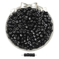 Bulk 6x5mm black cylindrical acrylic beads for DIY jewelry and bracelet making - Black