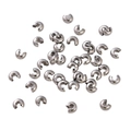 10pcs silver 14K gold filled Crimp Bead Covers for handmade bracelet jewelry making - 5mm / White Gold Plated