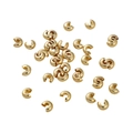 14k gold plated half moon crimp beads for DIY jewelry making and bracelet finishing - 5mm / 14K Gold Plated