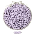 Lilac acrylic cylinder beads for DIY jewelry making on a vintage silver tray - Light Purple