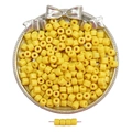 DIY jewelry making bright yellow acrylic cylinder beads for bracelets and hair ties - Yellow