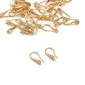 Ganchos de oreja bañados en oro de 14K con pin y copa para creación de joyas DIY - Gancho de Pendiente 8x16mm (Estilo Alfiler) / Dorado
