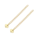 Two 14K gold plated necklace extension chains with heart pendants on a white background - Approx. 60mm Total Length / 14K Gold Plated Textured Heart