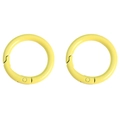 Pair of 30mm bright yellow metal spring rings for DIY keychains and bags - 30mm / Yellow