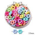 17mm macaron colorful acrylic flower beads for handmade DIY jewelry and necklace crafting - Hollow Wreath / 17mm (20 Pieces/Pack) / Random Mixed Colors