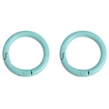 Pair of 30mm mint green painted round spring gate rings for DIY craft and keychains - 30mm / Peacock Green