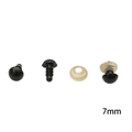 Yeux mobiles adhésifs de 7mm noir et blanc pour la fabrication de poupées DIY - Environ 7 Mm De Diamètre Et 10 Mm De Longueur. Noir. 50 Paires/paquet (1 Œillet + 1 Coussinet En Cuir).