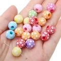Perline colorate a forma di pallone da calcio in acrilico per gioielli fai-da-te - Stile Calcio (Circa 12 mm) / Set da 30 / Colori misti casuali