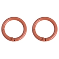 30mm round spring snap hook rings in matte burnt orange finish for DIY keychains - 30mm / Brick Red