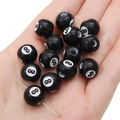 Perle in acrilico con numero 8 da biliardo per gioielli DIY e catene per telefoni - Stile Palla da Biliardo 8 (Circa 12 mm) / Set da 20 Pezzi / Nero