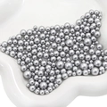 Perlas redondas de ABS plateadas en tamaños mixtos para joyería DIY y decoración - Plata Mate