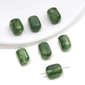 Green marble pattern acrylic drum beads with center hole for DIY jewelry making - Rectangular Bead / 5 Pieces/Pack (9x13mm) / Green