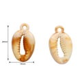DIY shell charm for necklaces with brown patterns, size 24x14mm in cream resin - Shell 2