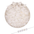 Perles en verre blanc dépoli avec flocons de feuilles d'or pour bijoux DIY colliers - 8mm (50 pcs/Paquet) / Blanc