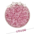 Perles en verre dépoli rose avec feuilles d'or pour la création de bijoux DIY - 50 Pièces (8mm/Trou 1 mm) / #68 Violet Rose Dépoli (Avec Feuille d'Or)