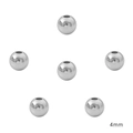 Perline rotonde in acciaio inossidabile da 4mm per la creazione di gioielli fai da te - 4mm (Foro Circa 1,5mm) / Color Acciaio