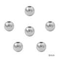 Set di perle rotonde da 6mm in acciaio inossidabile argento lucido per gioielli DIY - 6mm (Foro Circa 2mm) / Color Acciaio