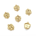 Connecteurs fleurs de pivoine évidés plaqués or 14K avec doubles boucles pour bijoux - Double Boucle Sculpture de Pivoine (Or Rempli 14K) / 11.5x14.5mm