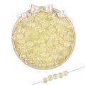 Perles en verre dépoli jaune clair pour création de bijoux DIY au fini translucide - 50 Pièces/Paquet (8mm/Trou 1mm) / Jaune