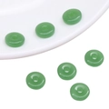 Grüne Glasperlen in Jade-Optik als Donut-Anhänger für DIY Schmuckherstellung - 10mm-Mittleres Loch (10 Stück/Packung) / Dunkelgrüner Jade