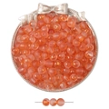Perles en verre dépoli orange avec feuilles d'or pour la fabrication de bijoux DIY - 50 Pièces/Paquet (8mm/Trou 1mm) / Orange rouge dégradé