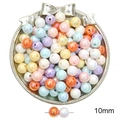 Mix of 10mm iridescent macaron acrylic beads with rainbow aurora finish for DIY crafts - #01 Round Bead / 10mm / Macaron Mixed Colors