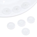 Weiße lichtdurchlässige Glasperlen in Donut-Form für DIY Schmuckherstellung - 15mm-Mittleres Loch (10 Stück/Packung) / Weißer Jade